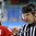 GANGNEUNG, SOUTH KOREA - FEBRUARY 15: Linesman Gleb Lazarev has words for Norway's Patrick Thoresen #41 during preliminary round action against Sweden at the PyeongChang 2018 Olympic Winter Games. (Photo by Andre Ringuette/HHOF-IIHF Images)

